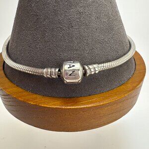 Pandora ALE Sterling Silver 925 Slide Charm Bracelet Snap clasp 9" Length